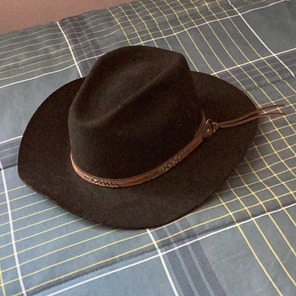 Double J Black Cowboy Hat with Brown Band